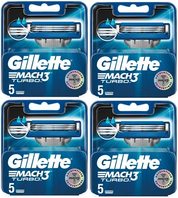 Pack 20 Lames GILLETTE MACH3 TURBO Recharge de Rasoir Gilette Mach 3 AUTHENTIQUE - Bild 1 von 4