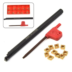 8 X 125mm S08K-SCLCR06 Lathe Turning Tool Boring Bar & 10x CCMT060204-HM Inserts - Picture 1 of 20
