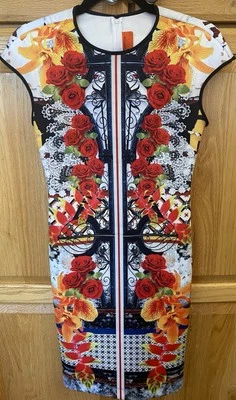 Vestido ceñido floral Clover Canyon talla pequeña Foto 1 de 4