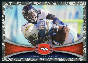 Topps Champ Bailey #381 2012 camuflaje militar paralelo #d/399 Denver Broncos Salón de la fama - Imagen 1 de 3