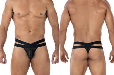 CUT4MEN CROSS STRING SCHWARZ NETZ slip gothic shorts tanga clubwear tansparent - Bild 1 von 4