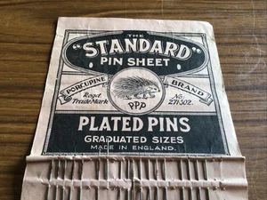 Porcupine Brand Standard Pin Sheet Plated Pins Made În England - Picture 1 of 4
