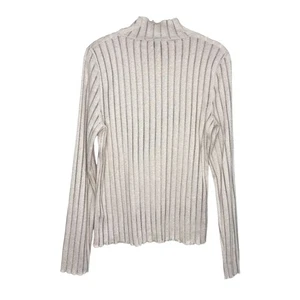 Anthropologie Pilcro Pullover Größe Medium beige metallic gerippt Stehkragen schimmernd - Bild 1 von 7