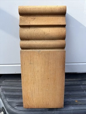 Bloque de zócalo de roble vintage NOS 11x4,5 molduras de puerta molino arquitectónico B18 Foto 1 de 4