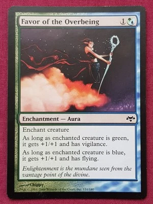 Magic The Gathering EVENTIDE FAVOR OF THE OVERBEING blue/green card MTG - Image 1 of 2