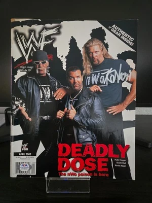 WWF Magazine April 2002 NWO Signed By Kevin Nash PSA in the Presence - Image 1 of 3