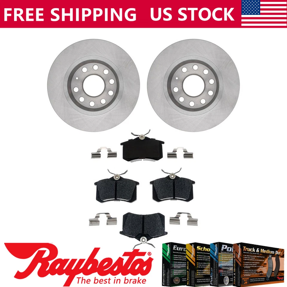 Rotores de freno traseros + pastillas de freno metálicas herrajes para Volkswagen Jetta 2013-2014 Foto 1 de 4