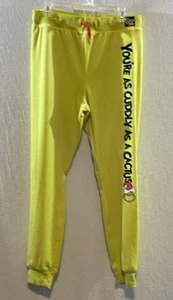 The Grinch Yellow Soft Joggers Size XL Plus 16/18 Kids Justice - Picture 1 of 6