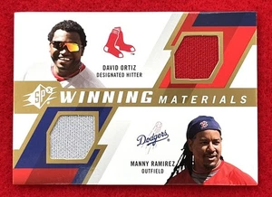 David Ortiz Manny Ramirez 2009 SPx Winning Materials Dual Game Used Jersey Relic - Picture 1 of 2