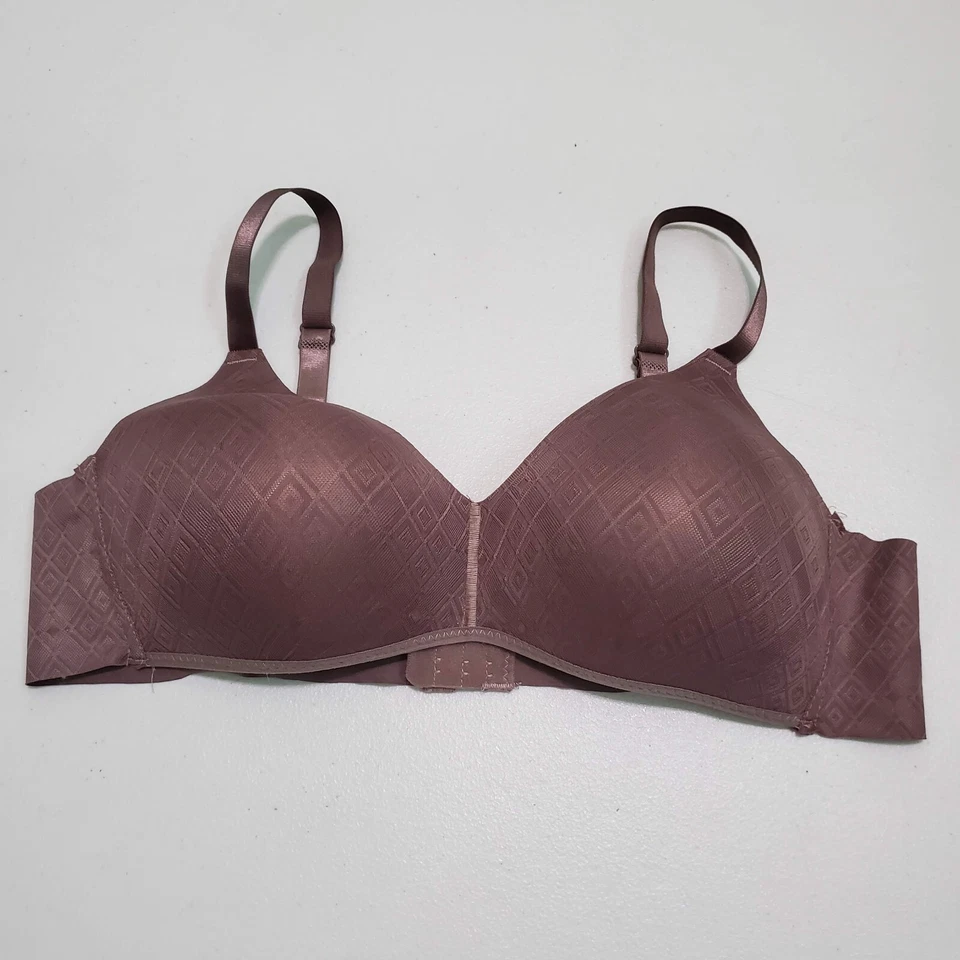 Catherine Malandrino Women Bra 42C Mauve Wireless Lined Diamond Adjustable Strap - Image 1 of 4