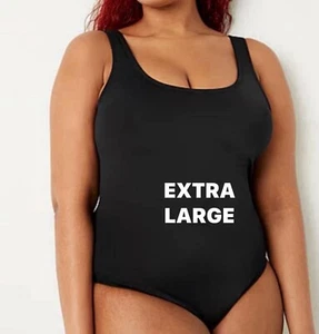 vs PINK swim ONE PIECE SUIT IN BLACK SIZE EXTRA LARGE WITH SCOOP NECK NEW W/TAGS - Picture 1 of 9