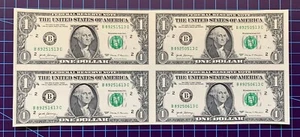 Series 2017 / Uncut Sheet of Four (4) $1 One Dollar Bills / Uncirculated - Picture 1 of 4