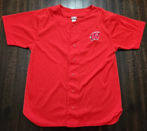 Wisconsin Badgers Baseball Jersey Youth XL Red Cover