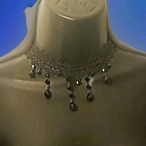 Marysia Designs Gothic Victorian Black Lace Beaded Choker Collar Necklace - Picture 1 of 3
