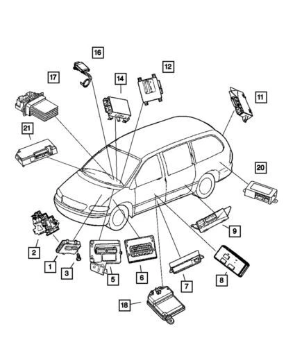 Módulo inmovilizador delantero genuino Mopar 2005 Chrysler Town & Country 4727295AH Foto 1 de 1