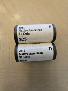 2011 Native American Sacagawea Golden Dollar P & D Rolls - Picture 1 of 3
