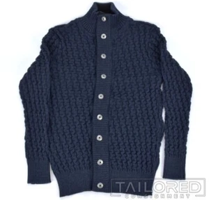 NUEVO CON ETIQUETAS - SNS HERNING Azul 100% LANA VIRGEN Pescador Cárdigan Suéter Para Hombres - XXL XL - Imagen 1 de 8