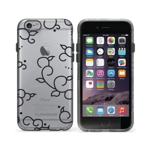 PureGear Motif Series Case For Apple iPhone 6 Plus/6s plus - Clear Black Vines - Picture 1 of 8