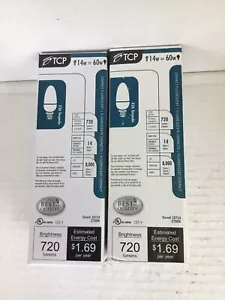 2 pcs.CFL 14/60Watt DECORATIVE TORPEDO Fluorescent Light Bulb Regular E26 Base. - Picture 1 of 1