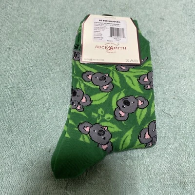 Meias Socksmith Koala Bear Face Crew se encaixam nos tamanhos 9 a 11 novas com etiquetas - Imagem 1 de 4
