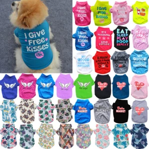 ❀Cute Pet Dog Cat Clothes Summer Puppy T Shirt Clothing Small Dog Chihuahua Vest - Picture 1 of 76