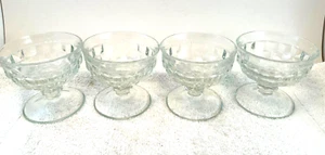 3 VTG American  Cubist Low Sherbet 3.25"t x 3.5"w MCM Glass - Picture 1 of 6