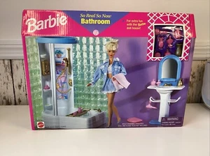 1998 BARBIE SO REAL SO NOW BATHROOM PLAYSET - 67555-94 - ORIGINAL BOX UNOPENED - Picture 1 of 9