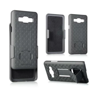 三星 Galaxy On5 SLIM SHELL 皮套皮带夹组合盒 带 KICKSTAND 全新 — 第 1/4 张图片