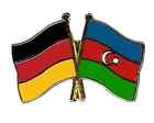 Germany & Azerbaijan Friendship Flags Gold Plated Enamel Lapel Pin Badge