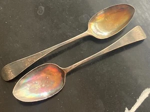 Coltello inglese cucchiai e burro peso totale 200 grammi 1786- 1821 Geo III Londra - Foto 1 di 18