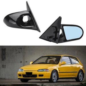 Espejo retrovisor lateral ajustable manual estilo cuchara negro para 92-95 93 Honda Civic EG 2 PUERTAS - Imagen 1 de 12