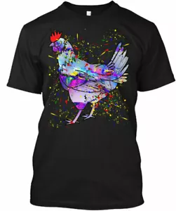 Colorida Camiseta Gallo Acuarela Hecha en EE. UU. Talla S a 5XL - Imagen 1 de 1