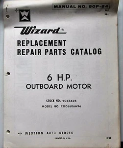 Catálogo de piezas Wizard 1968 motor fueraborda 6 HP - Imagen 1 de 1