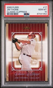 Recortes clásicos Fleer 2005 #17 Jim Thome PSA 10 gemas como nuevas corte indios Phillies - Imagen 1 de 2