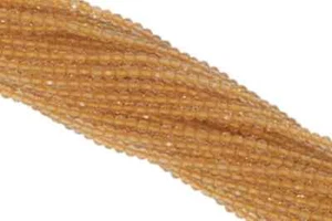 AAA+ Natural Citrine 2mm Faceted Round Loose Gemstone Beads For Jewelry Making - Picture 1 of 5
