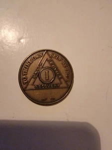 Narcotics Anonymous NA Medallion Chip Token Coin 1991 Wso 1 Year Anniversary  - Picture 1 of 2