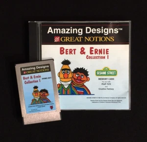 Bert & Ernie Embroidery Designs Card for Pfaff 7570 7560 & Creative Fantasy - Picture 1 of 8