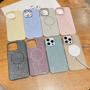 For iPhone 16 Pro Max 15 14 13 12 Magnetic Shockproof Slim Glitter Case Cover - Picture 1 of 21
