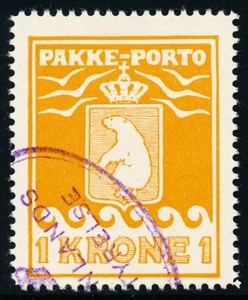 GROENLANDIA. PARCELPOST. 1937. #Q8. 1 Kr naranja Schultz, en muy buen estado usado (PH1292) - Imagen 1 de 1