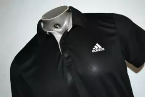 31158-a Boys Adidas Golf Polo Shirt Size Large Black Polyester - Picture 1 of 7