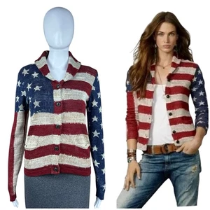 Ralph Lauren Denim & Supply amerikanische Flagge Strick Pullover Cardigan Größe Small USA - Bild 1 von 18