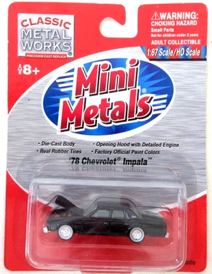 HO SCALE Mini Metals 30170  1978  Chevrolet Impala Car Vehicle Black    NEW - Image 1 of 2