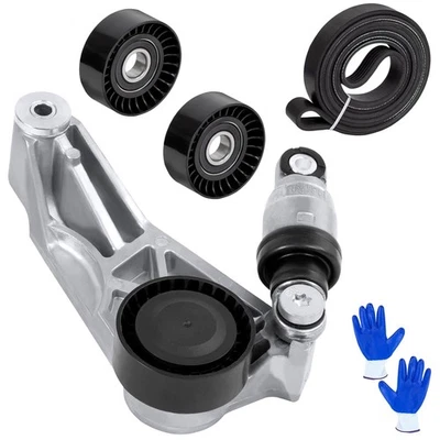 Drive Belt Kit with Belt Tensioner Idler Pulleys For Fit Jeep Wrangler 2012-2017 - Image 1 of 4