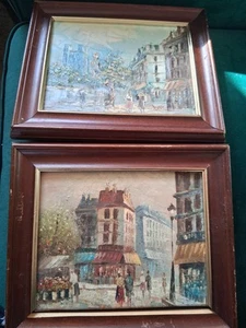 SET-2 PARISIAN STREET SCENE IMPASTO VIBRANT OIL PAINTINGS BY CAROLINE BURNETT - Picture 1 of 8