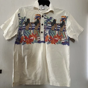 Vintage 70s OP OCEAN PACIFIC SUNWEAR Hula Dancers Hawaiian Shirt Large - Picture 1 of 15