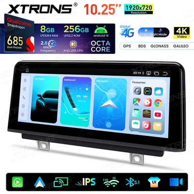 10.25" Car Screen Stereo 8Core Android 14 8+256G CarPlay for BMW 3er NBT F30 M3 - Image 1 of 4