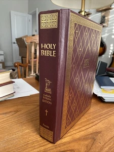 1995 HOLY BIBLE "Catholic Parish Edition" Large Gilded RED LETTERED Illustrated  - Imagen 1 de 18