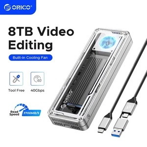 ORICO USB4 M.2 NVMe SSD Enclosure 40Gbps 8TB with Cooling Fan PCIe 4.0 Case - Picture 1 of 7