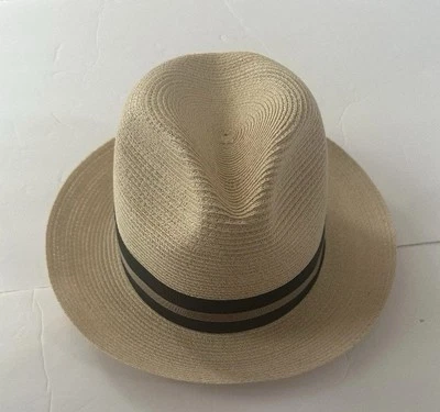 Sombrero Stetson Bristol Ovalado Cáñamo Fedora Nuevo Sin Etiquetas Talla 7 Beige Foto 1 de 2