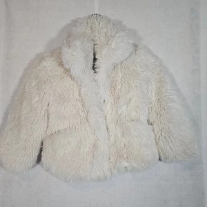 Abercrombie Kids Girls White Faux Fur Jacket Girls size 5/6 - Picture 1 of 5
